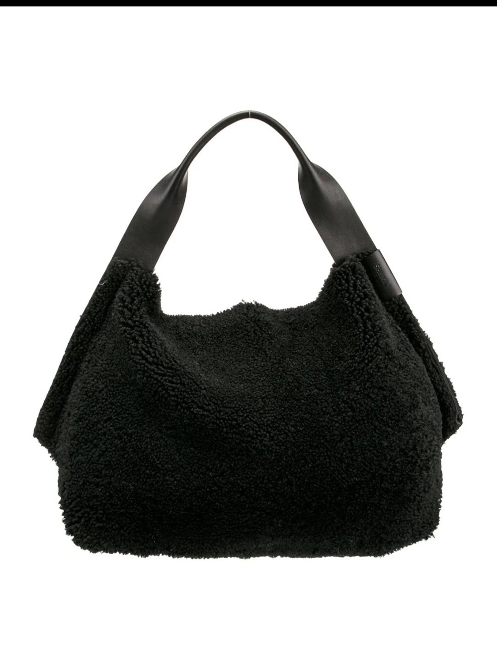 Shinola Detroit The Runwell shoulder tote shearling and natural leather Black